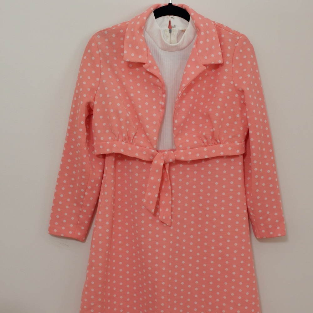 VINTAGE 1970s 2 Piece Dress and Shrug Set